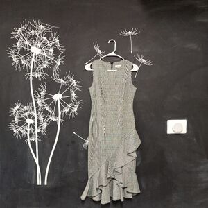 Calvin Klein Plaid Sleevless Fitted Dress